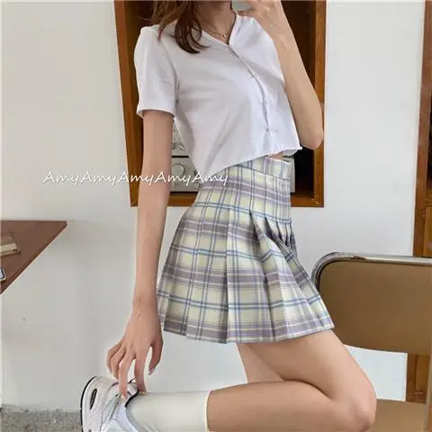 2020 summer new mini fresh plaid skirt purple skirt high waist slim A-line pleated skirt female student
2020 summer new mini fresh plaid skirt purple skirt high waist slim A-line pleated skirt female student