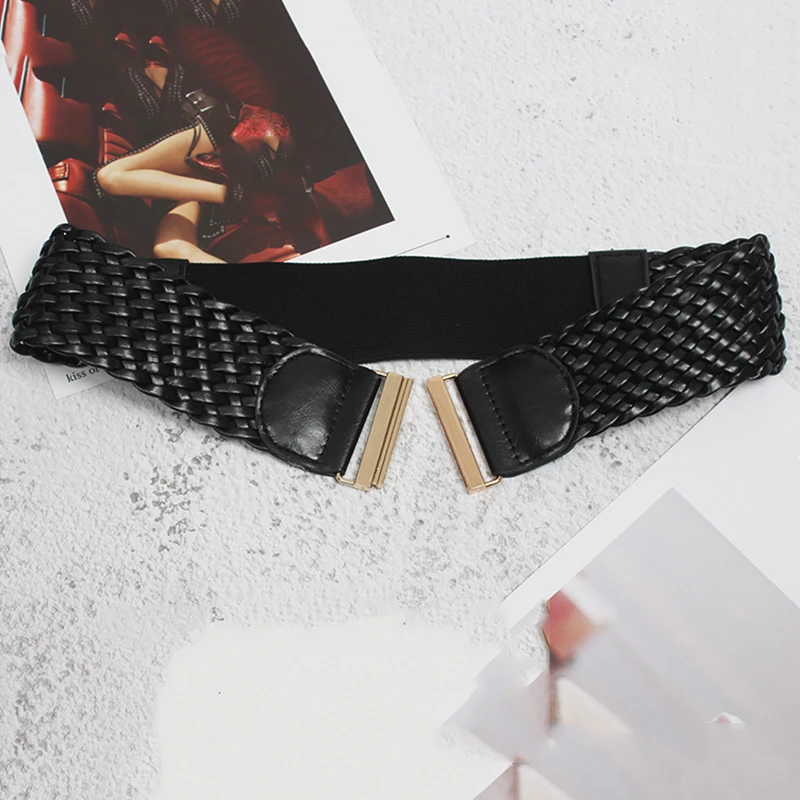SeeBeautiful Metal Buckle Weave PU Leather Stitching Elastic Colth Belts Waist Seal Woman Spring 2021 New Fashion Tide M479
SeeBeautiful Metal Buckle Weave PU Leather Stitching Elastic Colth Belts Waist Seal Woman Spring 2021 New Fashion Tide M479