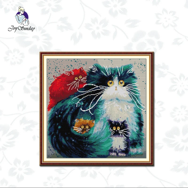 Joy Sunday,Colorful Cat Cross-stitch Patterns DIY Handwork Embroidery Printed on Canvas 11CT 14CT Christmas Needlework kits 
Joy Sunday,Colorful Cat Cross-stitch Patterns DIY Handwork Embroidery Printed on Canvas 11CT 14CT Christmas Needlework kits