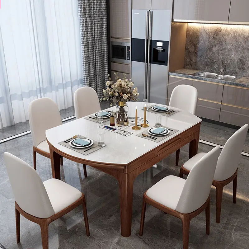 Dining table modern simple solid wood round table Nordic small family multifunctional retractable folding household dining table
Dining table modern simple solid wood round table Nordic small family multifunctional retractable folding household dining table