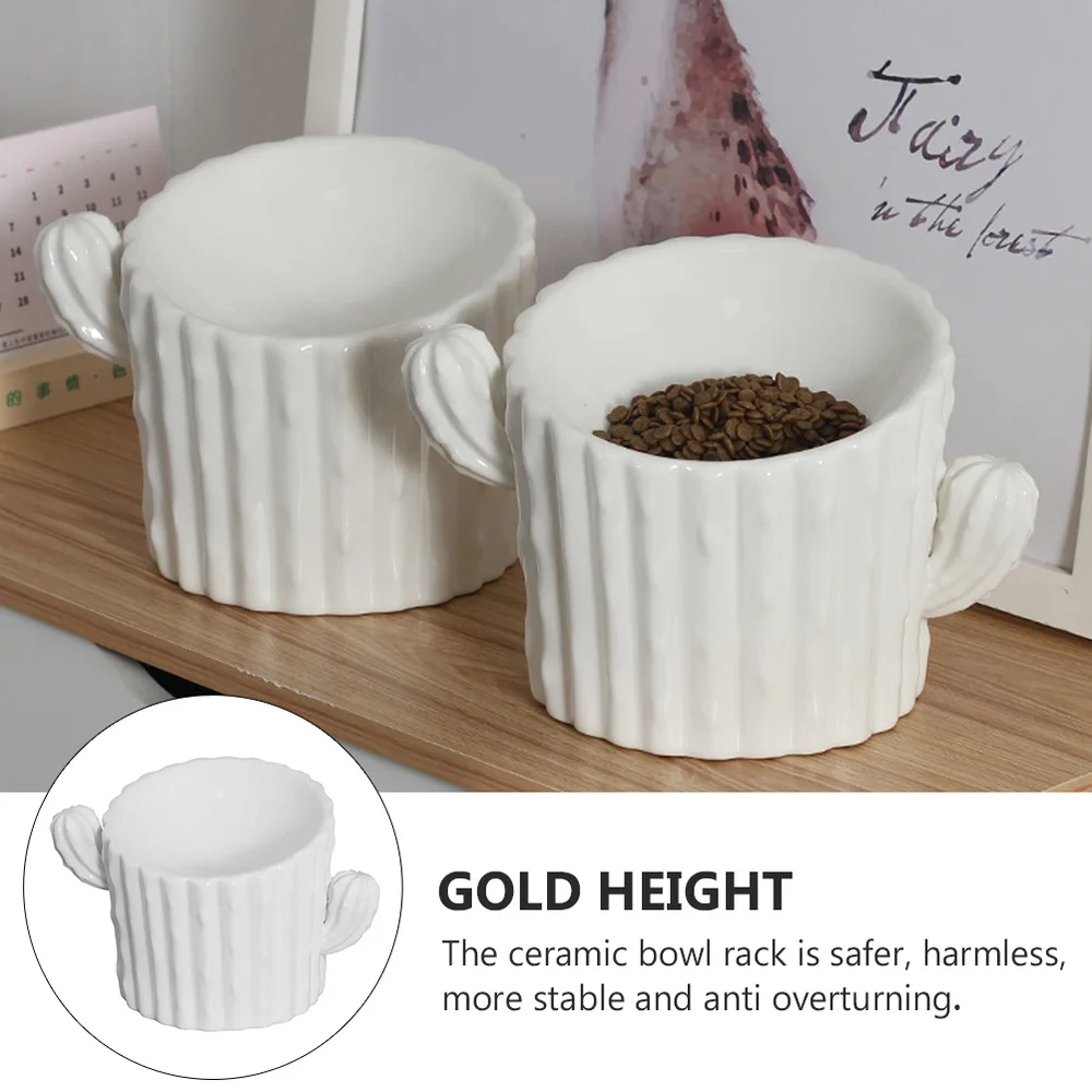 1Pc Pet Protective Bowl Ceramic Cat Feeder High Base Pet Water Bowl (White) 
1Pc Pet Protective Bowl Ceramic Cat Feeder High Base Pet Water Bowl (White)