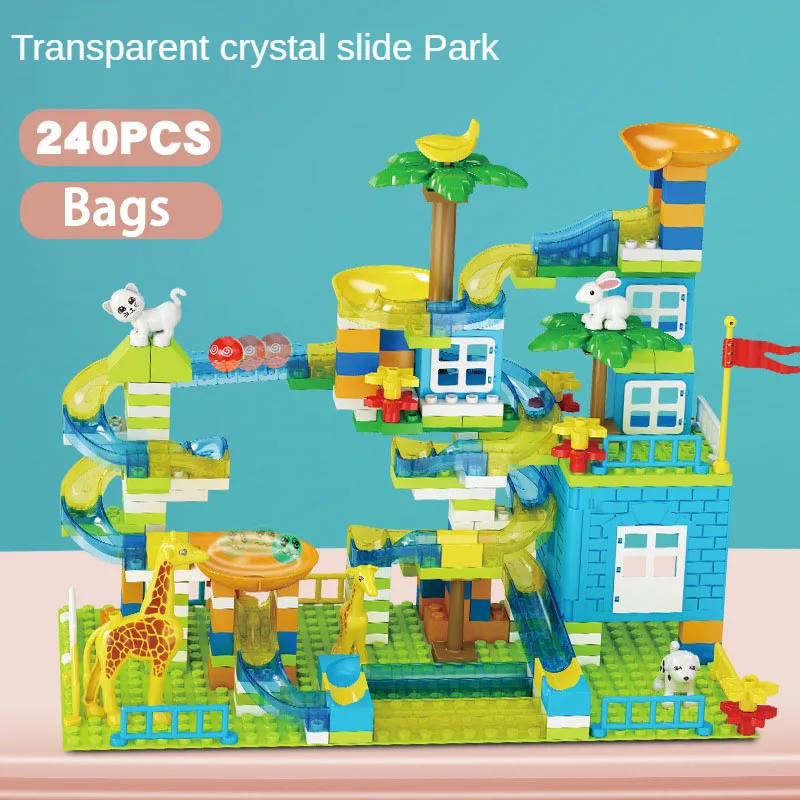 240 Pcs Transparent Crystal Slide Park Large Particles Building Blocks Creative Assembly Bricks Model Accessories Toys For Kids
240 Pcs Transparent Crystal Slide Park Large Particles Building Blocks Creative Assembly Bricks Model Accessories Toys For Kids