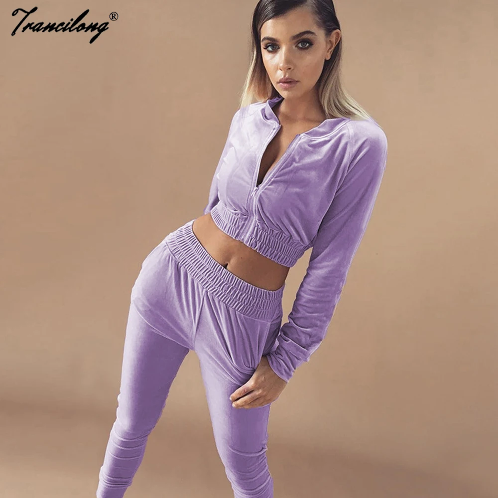 Fall 2021 Womens Fashion Clothes Skinny Solid Purple Sweatsuits Crop Top 2 Piece Sets Full Sleeve V Neck Outfits Sweatpant Suits
Fall 2021 Womens Fashion Clothes Skinny Solid Purple Sweatsuits Crop Top 2 Piece Sets Full Sleeve V Neck Outfits Sweatpant Suits