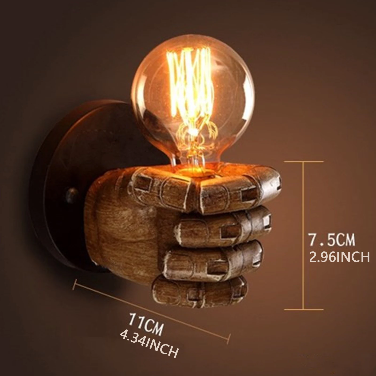 Wall Lamp Bulb Holder Light Bulbs Base Retro Resin Fist Sconces Fixture Home Resin Crafts Creative Decor For Bedroom Coffee Shop
Wall Lamp Bulb Holder Light Bulbs Base Retro Resin Fist Sconces Fixture Home Resin Crafts Creative Decor For Bedroom Coffee Shop