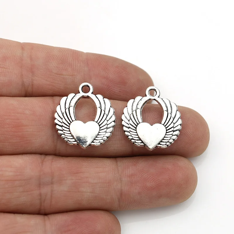 10pcs Tibetan Silver Angel Wings Heart Charms Pendants for Jewelry Making DIY Handmade Accessories 20x22mm
10pcs Tibetan Silver Angel Wings Heart Charms Pendants for Jewelry Making DIY Handmade Accessories 20x22mm