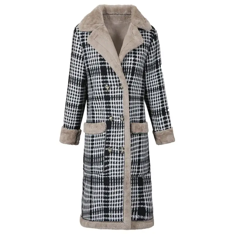 Women lattice Woolen Coat New Female Winter Plus Thick Velvet Keep Warm Overcoat Wool Jacket Fashion Costume Plus Size A512
Women lattice Woolen Coat New Female Winter Plus Thick Velvet Keep Warm Overcoat Wool Jacket Fashion Costume Plus Size A512