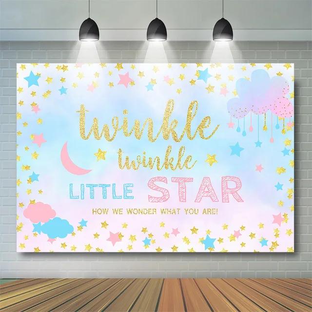 Twinkle Little Star Baby Shower Backdrop Birthday Background Shinning Stars Moon Party Photography Backgrounds