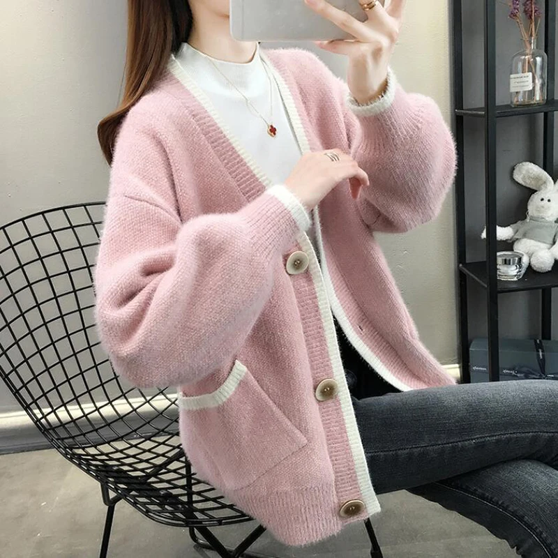 Autumn Winter Knit Cardigan Women Sweater 2020 New V Neck Sweater Cardigans Loose Coat Long Sleeve Solid Color Casual Top
Autumn Winter Knit Cardigan Women Sweater 2020 New V Neck Sweater Cardigans Loose Coat Long Sleeve Solid Color Casual Top