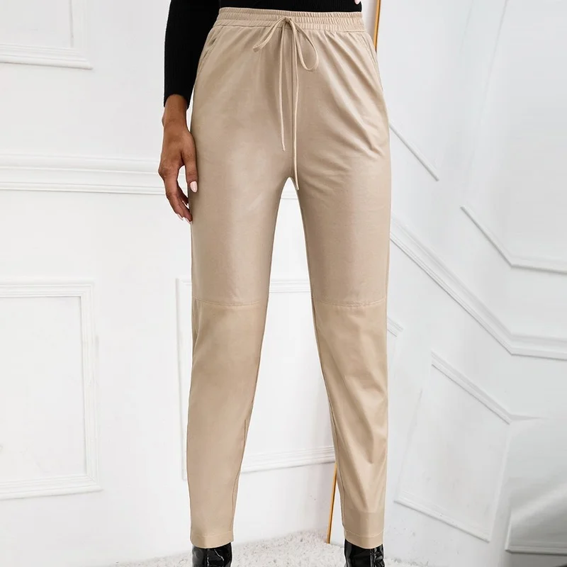 Fashion skinny leather pants female 2021 casual loose motorcycle PU leather trousers elastic leather pants women Full Length
Fashion skinny leather pants female 2021 casual loose motorcycle PU leather trousers elastic leather pants women Full Length