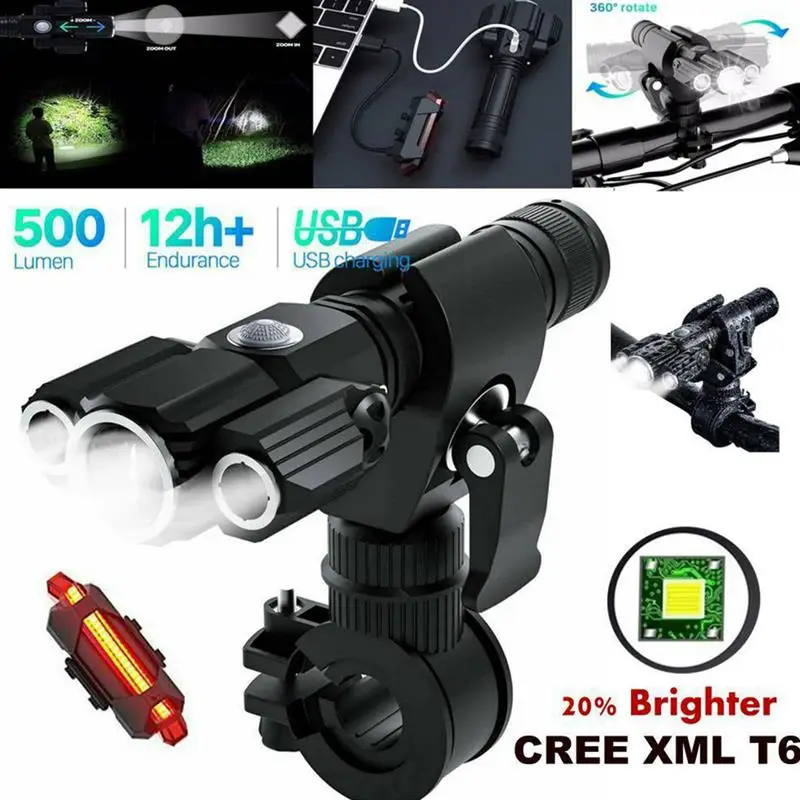 Bike Light Rainproof Front Light USB Rechargeable LED Headlight Taillight MTB Front Lamp 4 Modes 360 Degrees Rotating Bike Lamp
Bike Light Rainproof Front Light USB Rechargeable LED Headlight Taillight MTB Front Lamp 4 Modes 360 Degrees Rotating Bike Lamp