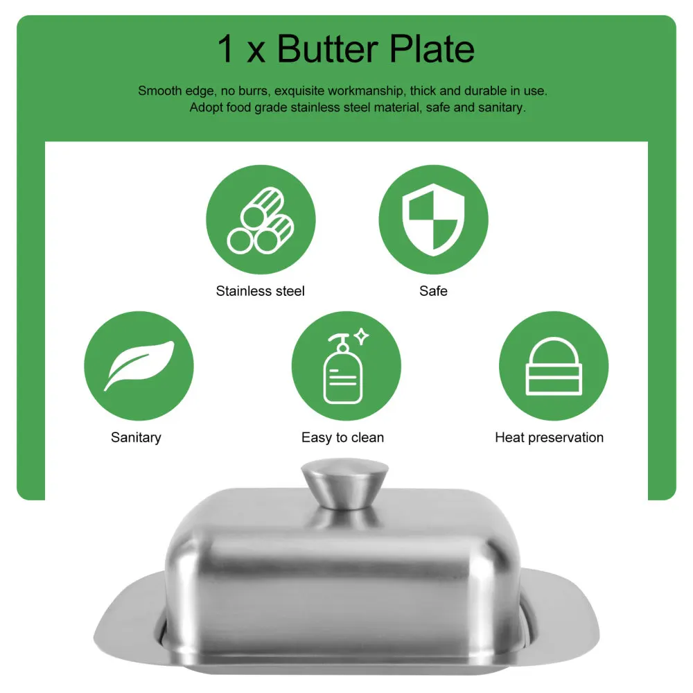 1pc Safe Butter Dish Storage Box Food Container Butter Container (Silver) 
1pc Safe Butter Dish Storage Box Food Container Butter Container (Silver)