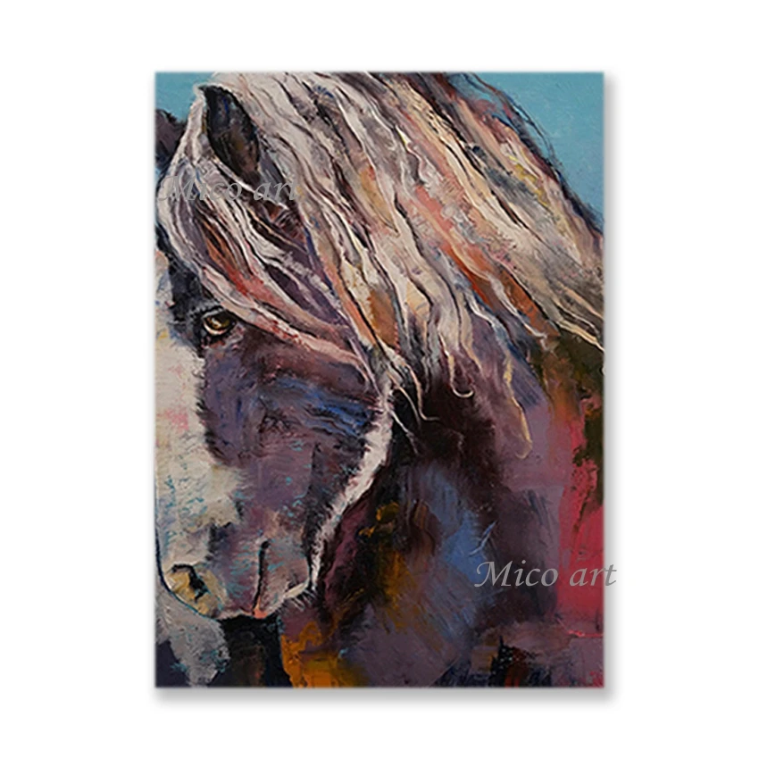 

Artist Original 100% Hand Painted Horse Head Oil Painting Canvas Picture Art Unframed Wall Hangings Animal Paintings Wall Art