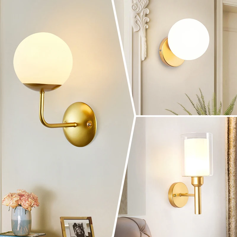 Modern glass wall lamp creative personality bedroom bedside aisle corridor nordic living room background wall golden wall lamp
Modern glass wall lamp creative personality bedroom bedside aisle corridor nordic living room background wall golden wall lamp