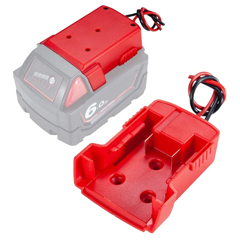 

Oein Battery Adapter for Milwaukee M18 XC18 18V Battery DIY Power Wheels Adaptor with 14 Awg Wires Dock Power Connector Red