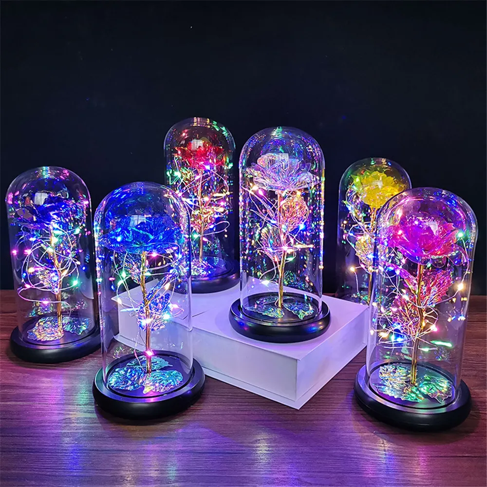 Galaxy Rose Flashing Flowers In Flask Glass Dome For Valentine's Mother's Day Birthday Gift Wedding Decoration
Galaxy Rose Flashing Flowers In Flask Glass Dome For Valentine's Mother's Day Birthday Gift Wedding Decoration