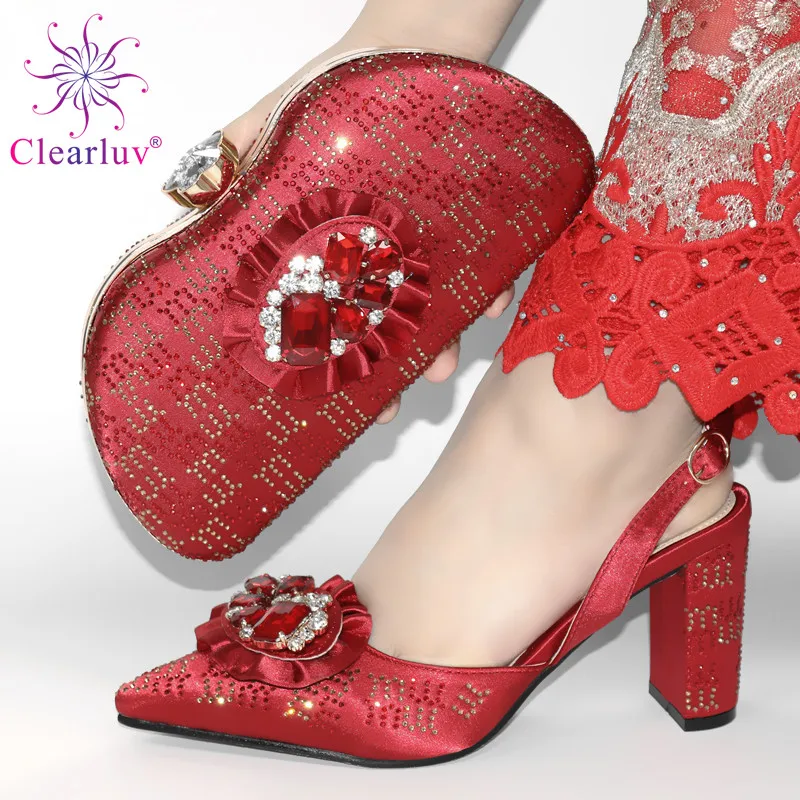 New Decorated with Rhinestone Shoe and Bag Set African Sets 2020 Women Pumps Sexy Peep Toe Thin High Heels Shoes Woman Pump
New Decorated with Rhinestone Shoe and Bag Set African Sets 2020 Women Pumps Sexy Peep Toe Thin High Heels Shoes Woman Pump