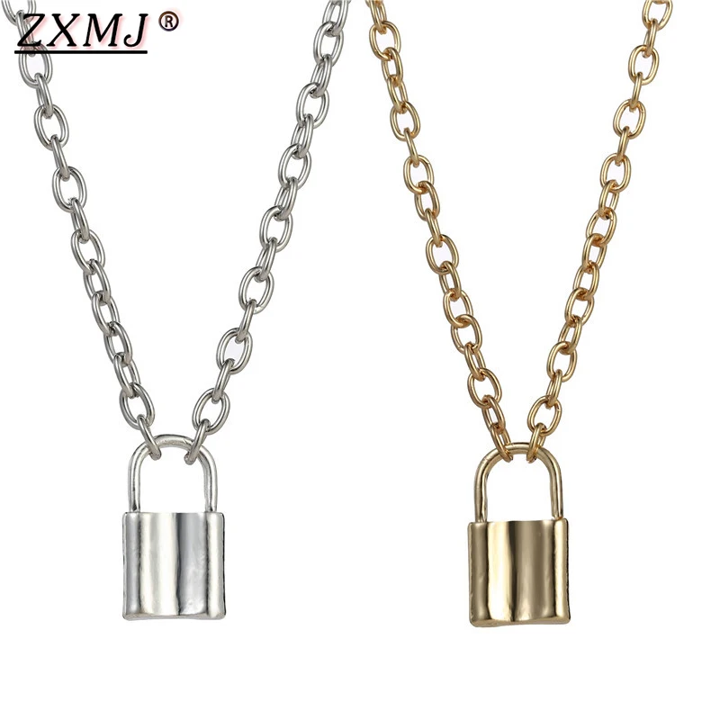 ZXMJ Lock Chain necklace pendant punk Gold & colouradlock for women fashion jewelry Lock necklace Colar link Chain new hot 
ZXMJ Lock Chain necklace pendant punk Gold & colouradlock for women fashion jewelry Lock necklace Colar link Chain new hot