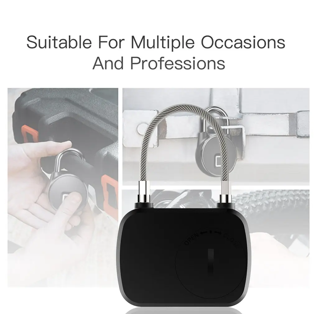 Multifunctional fingerprint padlock Super CPU Support 360 Degree Angel Capacitive touch sensor black 1 pcs
Multifunctional fingerprint padlock Super CPU Support 360 Degree Angel Capacitive touch sensor black 1 pcs
