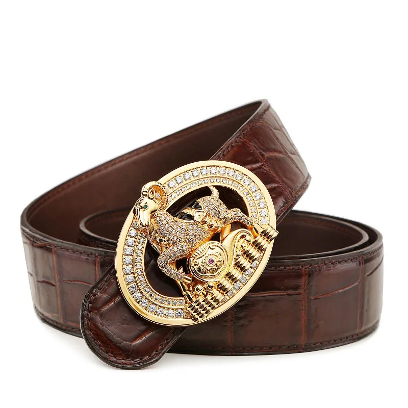 New crocodile leather belt men's genuine luxury big-brand diamond-studded belt antelope smooth buckle leather pants belt tide
New crocodile leather belt men's genuine luxury big-brand diamond-studded belt antelope smooth buckle leather pants belt tide