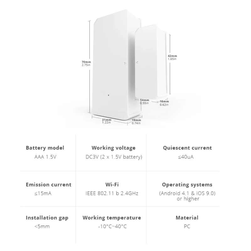 Датчик открытия/закрытия окон SONOFF DW2 Wi-Fi датчик и дверей охранная сигнализация