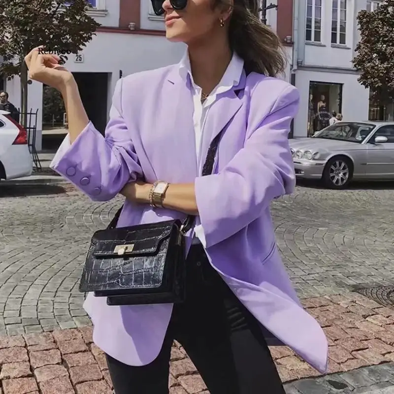 Elegant women purple blazer jackets fashion ladies oversize loose suits coat casual female long sleeve blazer girls chic
Elegant women purple blazer jackets fashion ladies oversize loose suits coat casual female long sleeve blazer girls chic