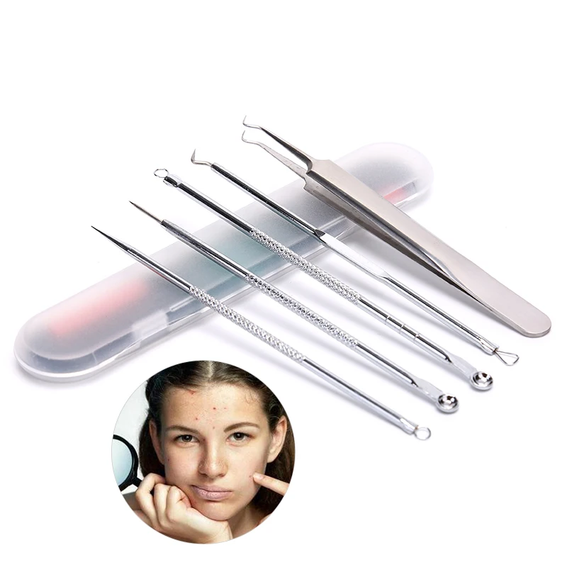 5pcs/set Blackhead Acne Pimple Spot Comedone Acne Needle Extractor Remover Tools Stainless Steel Durable Remover Set Kits
5pcs/set Blackhead Acne Pimple Spot Comedone Acne Needle Extractor Remover Tools Stainless Steel Durable Remover Set Kits