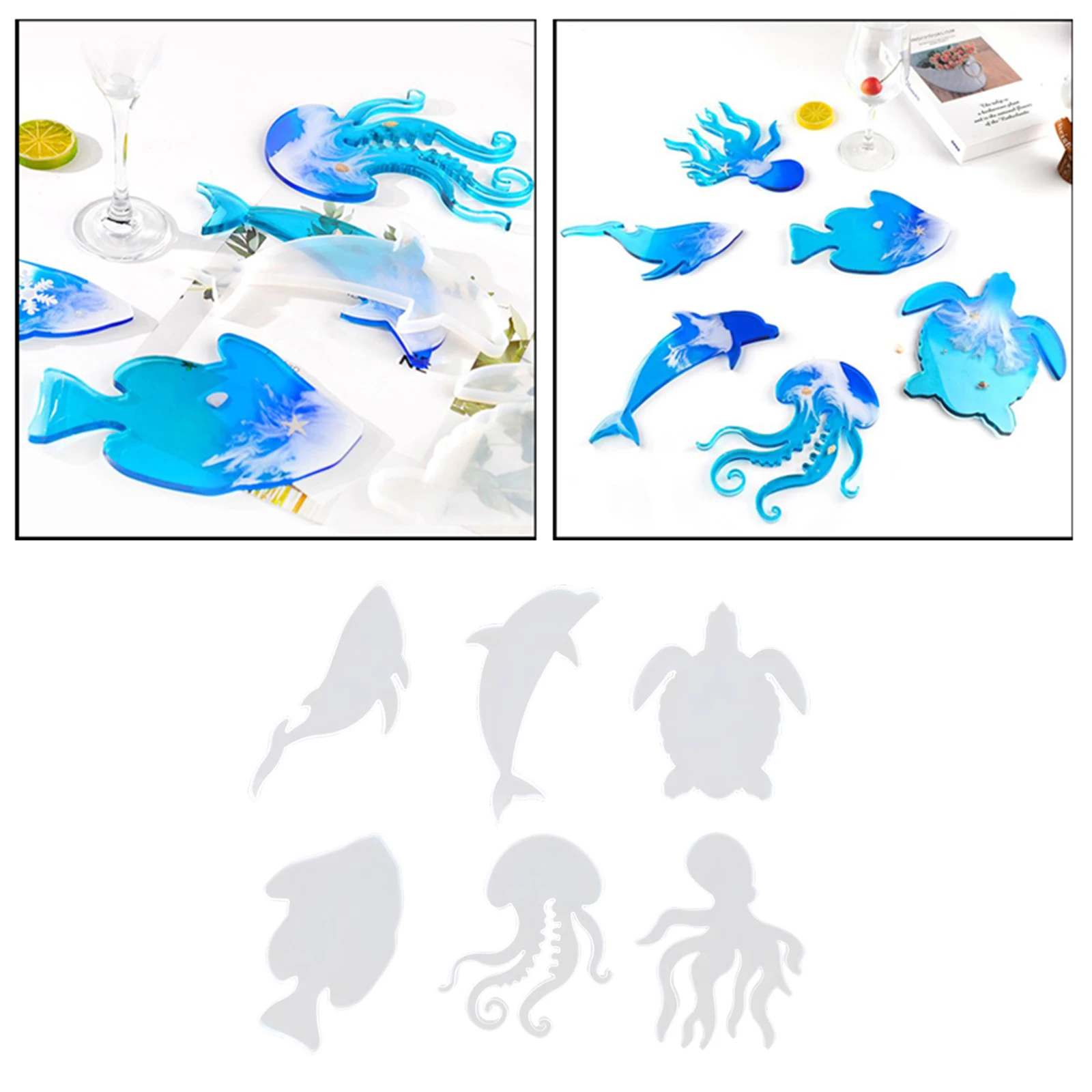 Sea Series Silicone Ornament Mold DIY Epoxy Resin Casting Mold for Coas
Sea Series Silicone Ornament Mold DIY Epoxy Resin Casting Mold for Coas