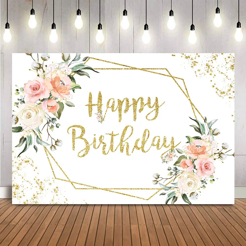 Pink Floral Birthday Backdrop Children Kids Portrait Background Happy Birthday Gold Glitter Dots Leaves Decoration Banner
Pink Floral Birthday Backdrop Children Kids Portrait Background Happy Birthday Gold Glitter Dots Leaves Decoration Banner