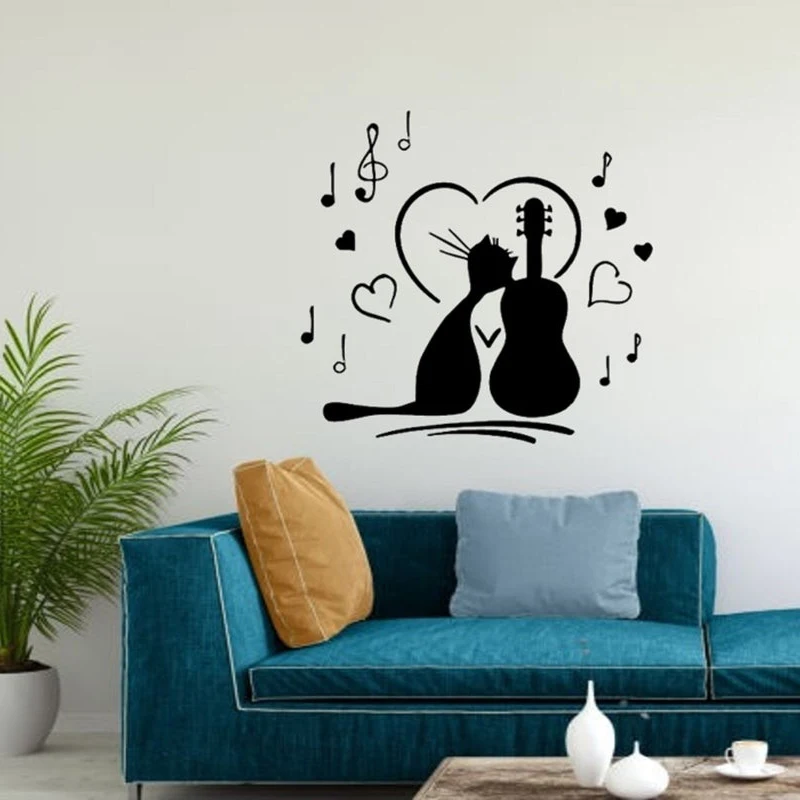 Cat Decal Music Wall Decal music notation Cat and Music Wall Sticker Cat Wall Decor Music Wall Decor Vinyl Home Room Decor C611
Cat Decal Music Wall Decal music notation Cat and Music Wall Sticker Cat Wall Decor Music Wall Decor Vinyl Home Room Decor C611