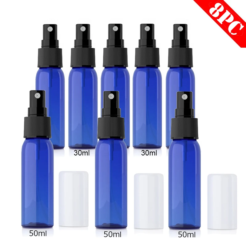8 шт./компл. 30ml50ml пустой бутылка распылитель тонкой неправильно прозрачный