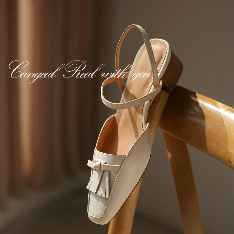 Hot women sandals natural leather shoes plus size 22-25.5cm Full leather Thick with tassels 2021 summer new French retro sandals 
Hot women sandals natural leather shoes plus size 22-25.5cm Full leather Thick with tassels 2021 summer new French retro sandals