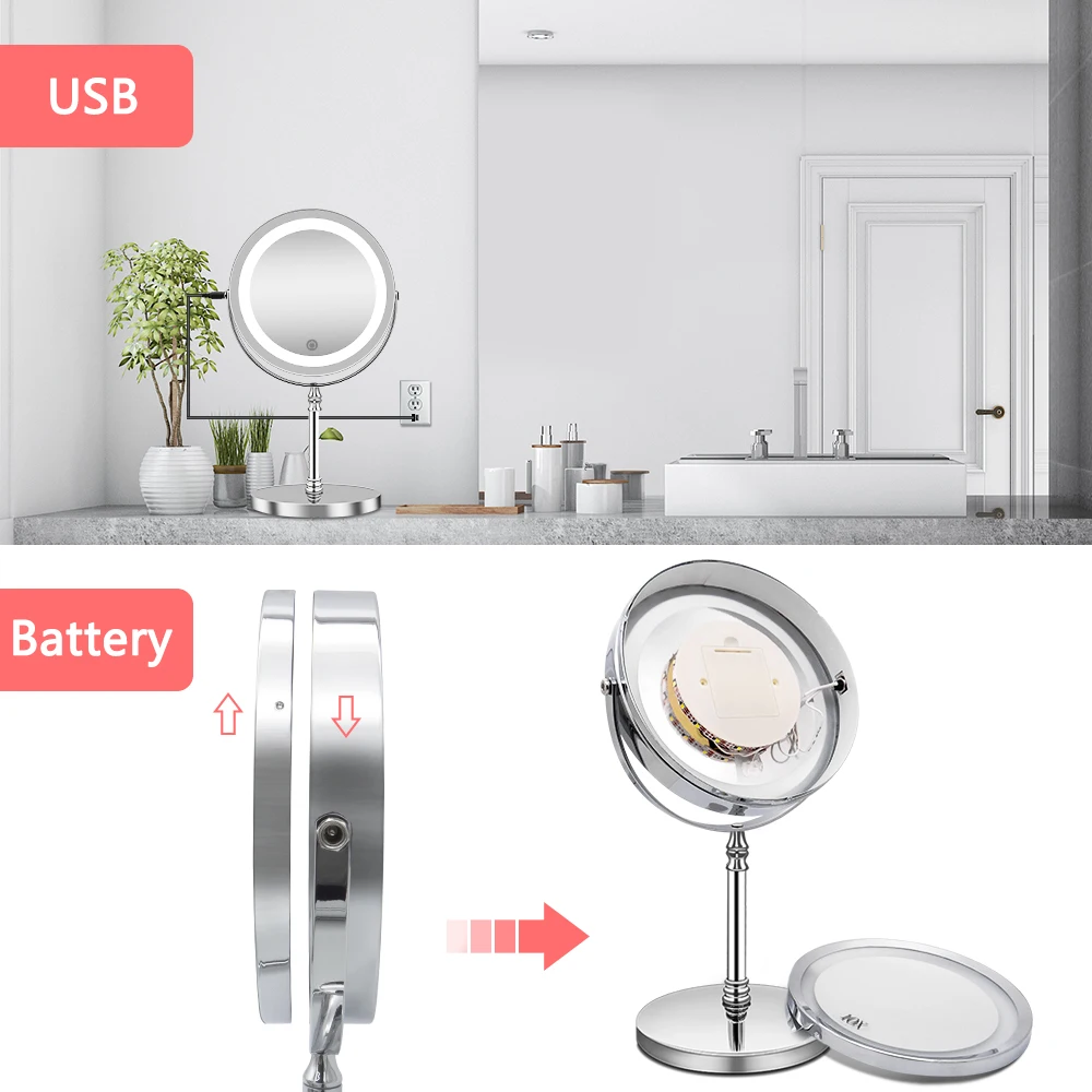 Makeup Mirror with Lights 10X Magnification Double Sided Vanity Mirror USB Charging Touch Dimming Bath Mirrors Gift For Girll
Makeup Mirror with Lights 10X Magnification Double Sided Vanity Mirror USB Charging Touch Dimming Bath Mirrors Gift For Girll