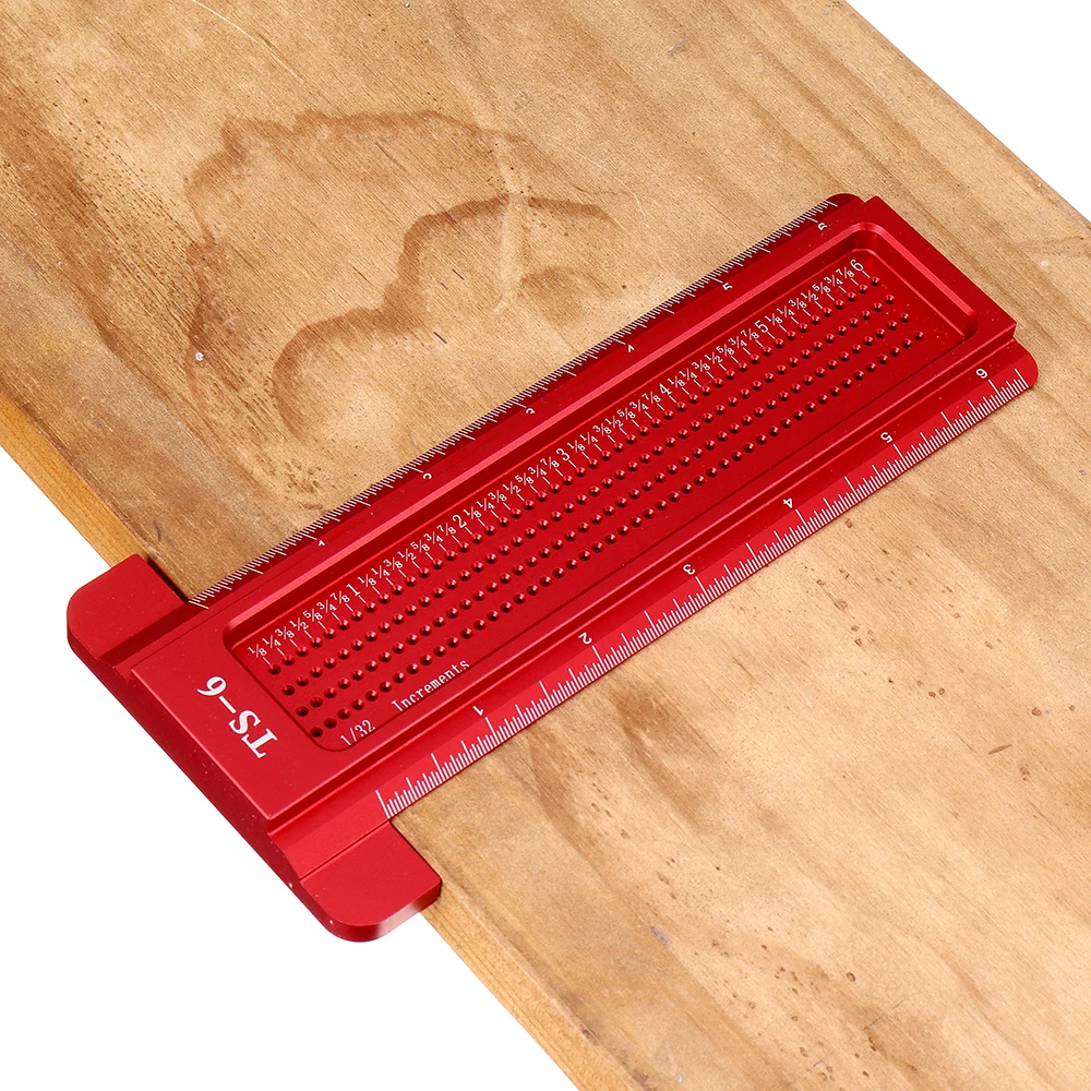 TS 6 Inch Aluminum Alloy Hole Precision Marking T Ruler Hole Positioning Measuring Ruler Woodworking Scriber Scribing T
TS 6 Inch Aluminum Alloy Hole Precision Marking T Ruler Hole Positioning Measuring Ruler Woodworking Scriber Scribing T