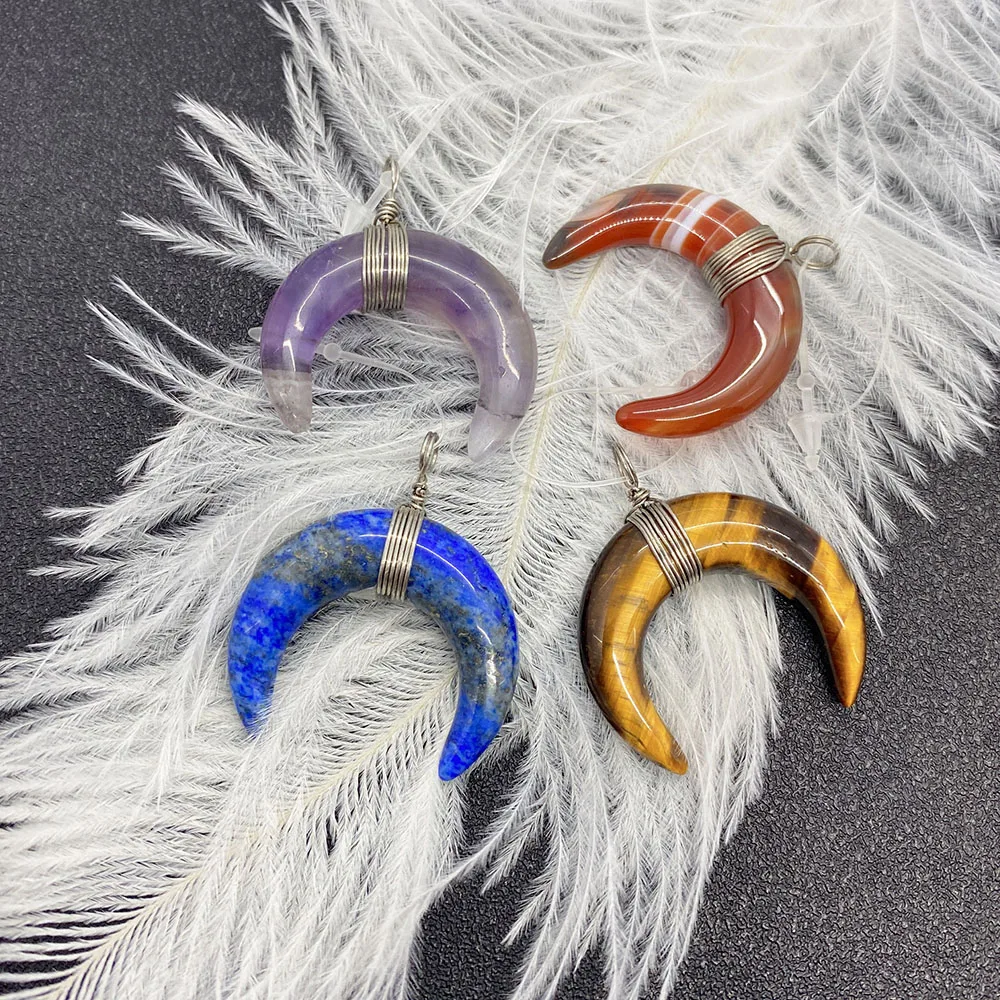 1pcs Natural Stone Pendant DIY Women Mens Necklace Handmade Charms Jewelry Making Supplies Moon Shape Accessories Black Agate
1pcs Natural Stone Pendant DIY Women Mens Necklace Handmade Charms Jewelry Making Supplies Moon Shape Accessories Black Agate