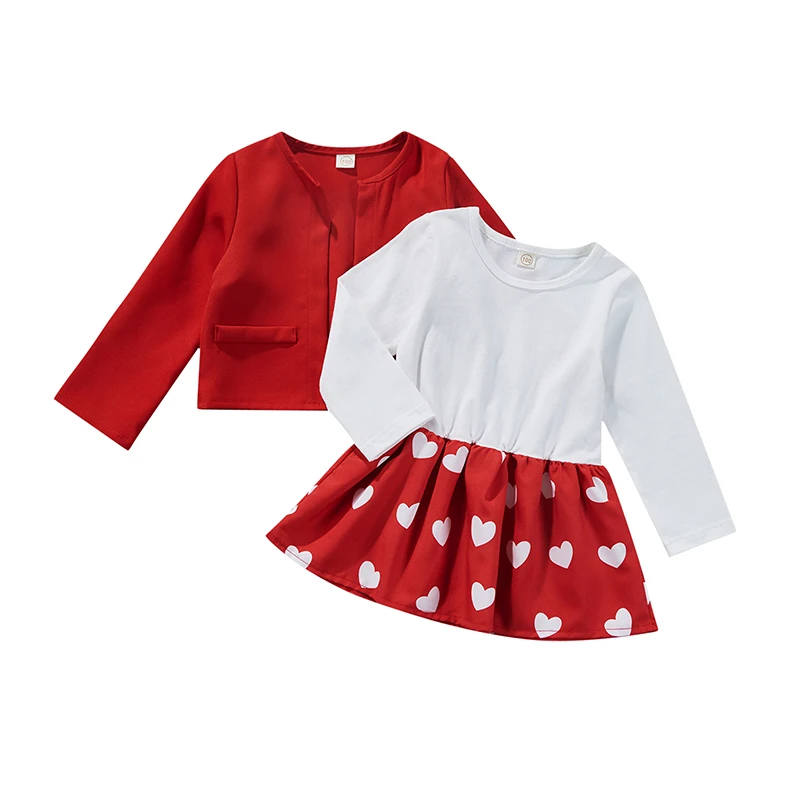 Infant Baby's Clothes Little Girl 2 Pieces Outfits Sets Long Sleeve Open Front Coat Love-Heart Print Patchwork High Waist Dress
Infant Baby's Clothes Little Girl 2 Pieces Outfits Sets Long Sleeve Open Front Coat Love-Heart Print Patchwork High Waist Dress