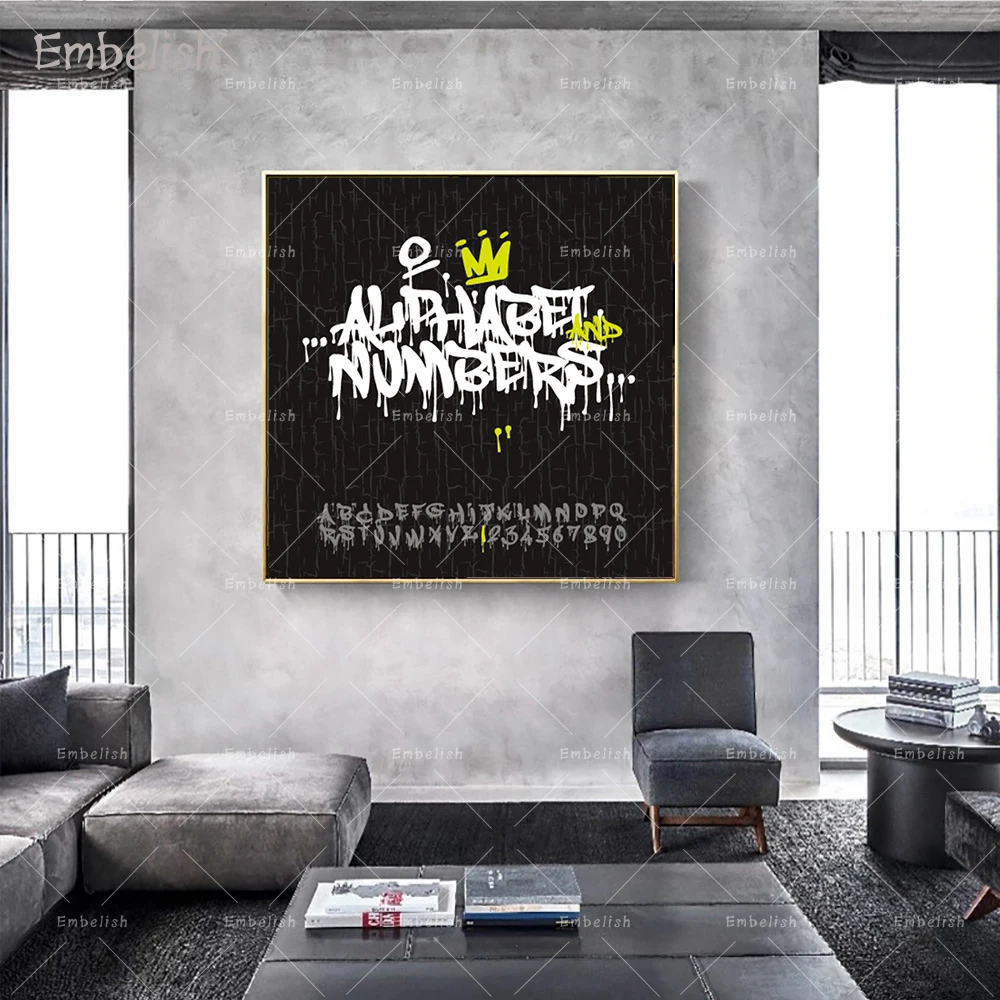 Embelish 1 Pieces Hot Selling Abstract Letters Graffiti Wall Pictures For Living Room Street Artworks Home Decor Canvas Painting
Embelish 1 Pieces Hot Selling Abstract Letters Graffiti Wall Pictures For Living Room Street Artworks Home Decor Canvas Painting