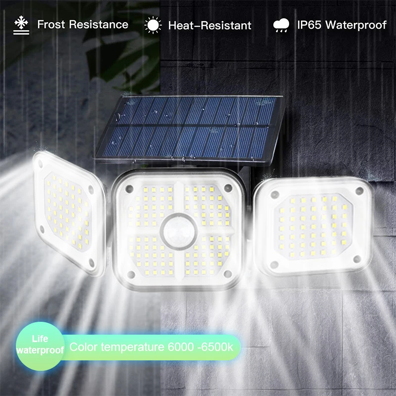 3 Heads Solar Lights with Remote Control for Outdoors Wide Angle Illumination and Motion Sensor Lamp, Waterproof LED Wall Lamps
3 Heads Solar Lights with Remote Control for Outdoors Wide Angle Illumination and Motion Sensor Lamp, Waterproof LED Wall Lamps