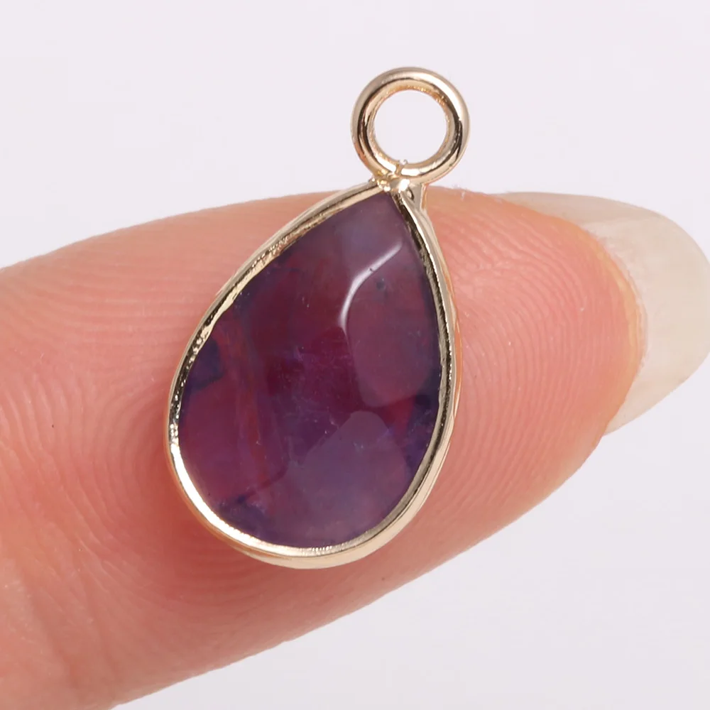 Natural Stone Pendant Faceted Gold plated Amethysts Amazonite for Fashion Jewelry Making DIY Necklace Earrings Gift
Natural Stone Pendant Faceted Gold plated Amethysts Amazonite for Fashion Jewelry Making DIY Necklace Earrings Gift