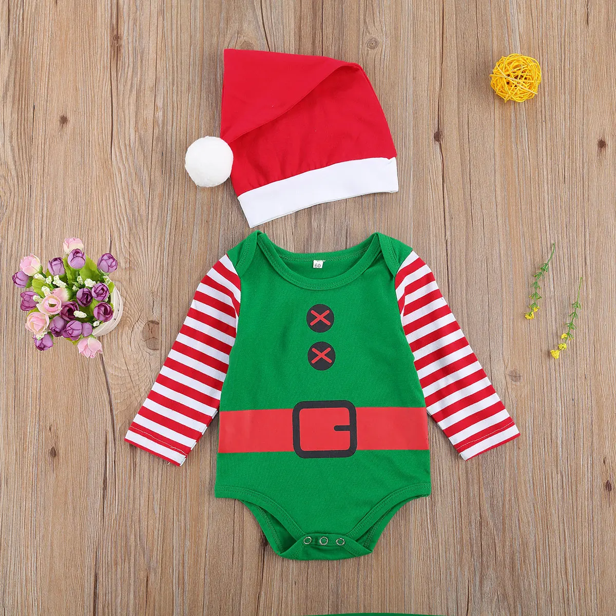 2 Pcs Newborn 0-12M Christmas Outfits Long Sleeve Round Neck Print Romper + Pompom Cap Santa Clothes
2 Pcs Newborn 0-12M Christmas Outfits Long Sleeve Round Neck Print Romper + Pompom Cap Santa Clothes