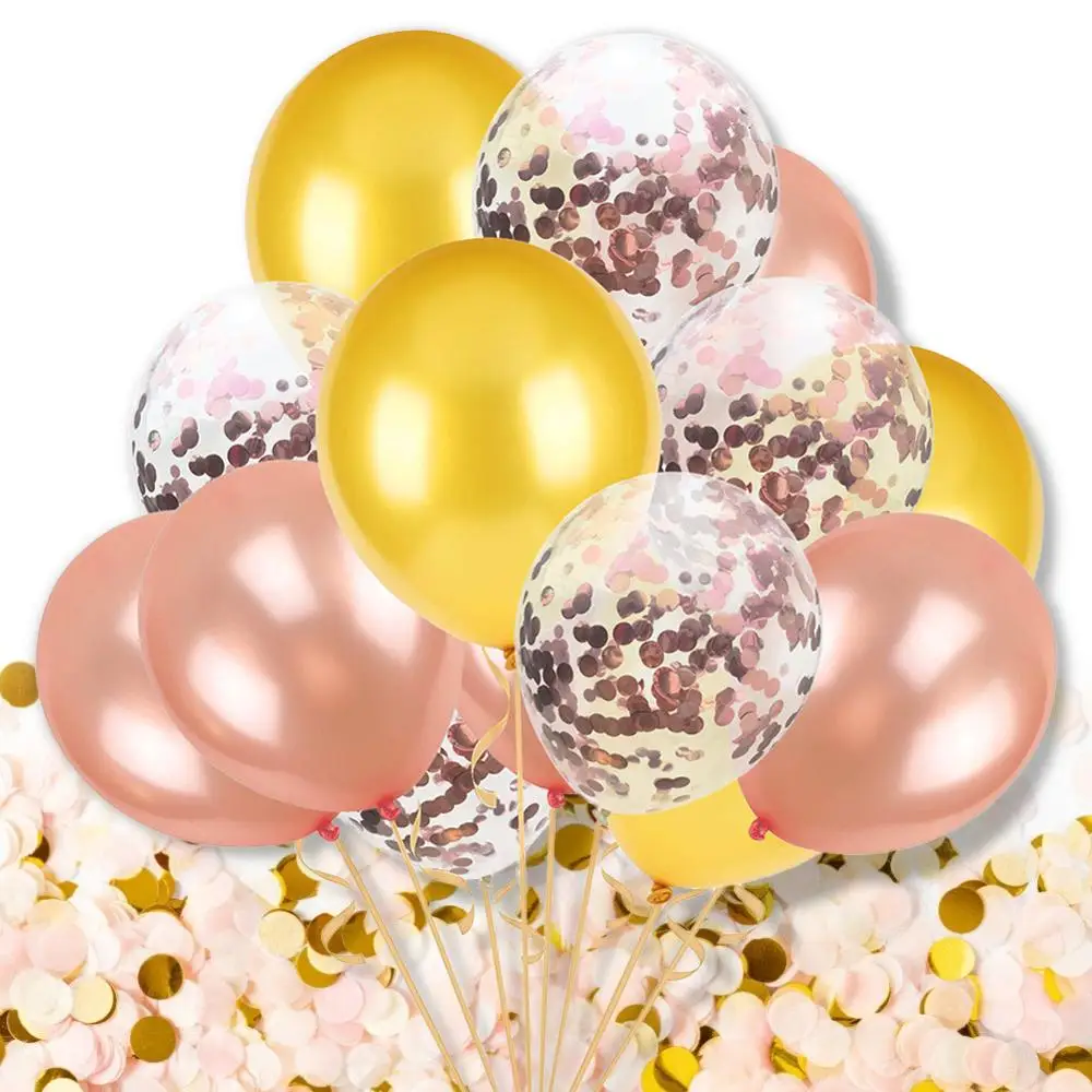 15pcs Rose Gold Balloons Confetti Set Chrome ballon Birthday deco Party Wedding Decoration Wedding Anniversary globals Metallic
15pcs Rose Gold Balloons Confetti Set Chrome ballon Birthday deco Party Wedding Decoration Wedding Anniversary globals Metallic