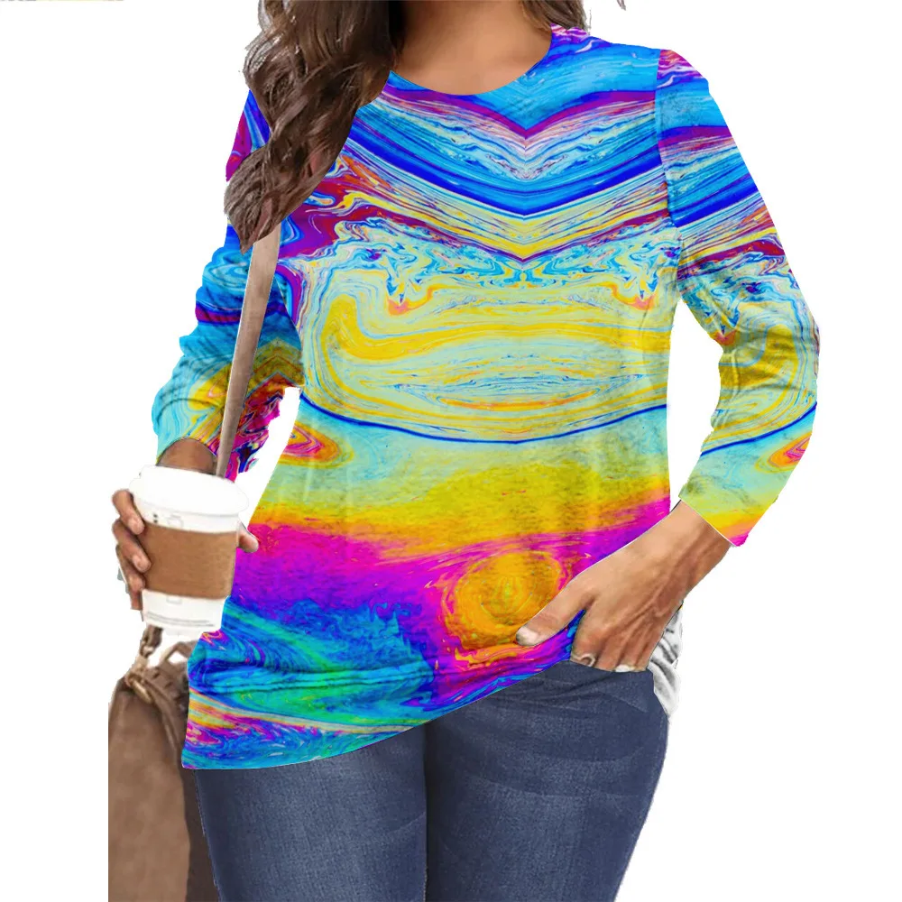 Ladies T-shirt Autumn New Print Women Casual Loose O-neck Long Sleeve T-shirt Ladies Fashion All-match T-shirt Top
Ladies T-shirt Autumn New Print Women Casual Loose O-neck Long Sleeve T-shirt Ladies Fashion All-match T-shirt Top