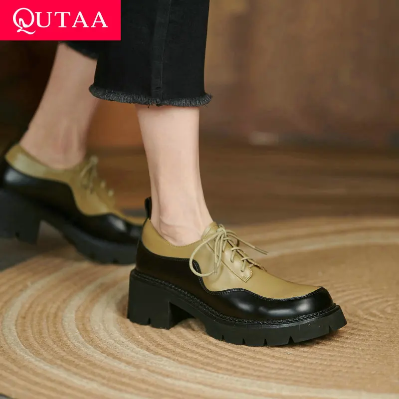 QUTAA 2021 Round Toe Square Heel Casual Mixed Colors Female Shoes Genuine Leather Spring Autumn Women Pumps Size 34-39
QUTAA 2021 Round Toe Square Heel Casual Mixed Colors Female Shoes Genuine Leather Spring Autumn Women Pumps Size 34-39