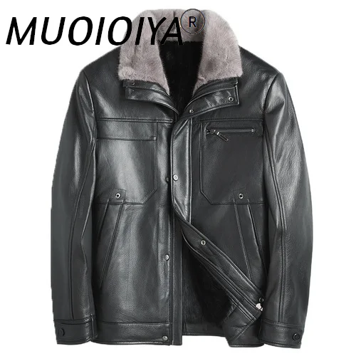 MUOIOYIA Winter Men's Fur Coats 100% Genuine Goatskin Leather Jackets Black Mink Fur Lining Jacket 2022 Jaqueta Masculina Gmm424
MUOIOYIA Winter Men's Fur Coats 100% Genuine Goatskin Leather Jackets Black Mink Fur Lining Jacket 2022 Jaqueta Masculina Gmm424