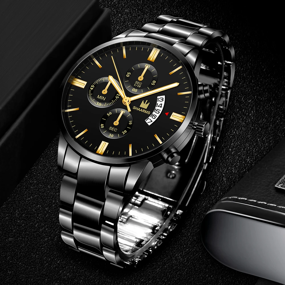 Brand luxury men's military quartz watch men's stainless steel gold calendar date watch male clock Relogio Direct fast shipping
Brand luxury men's military quartz watch men's stainless steel gold calendar date watch male clock Relogio Direct fast shipping