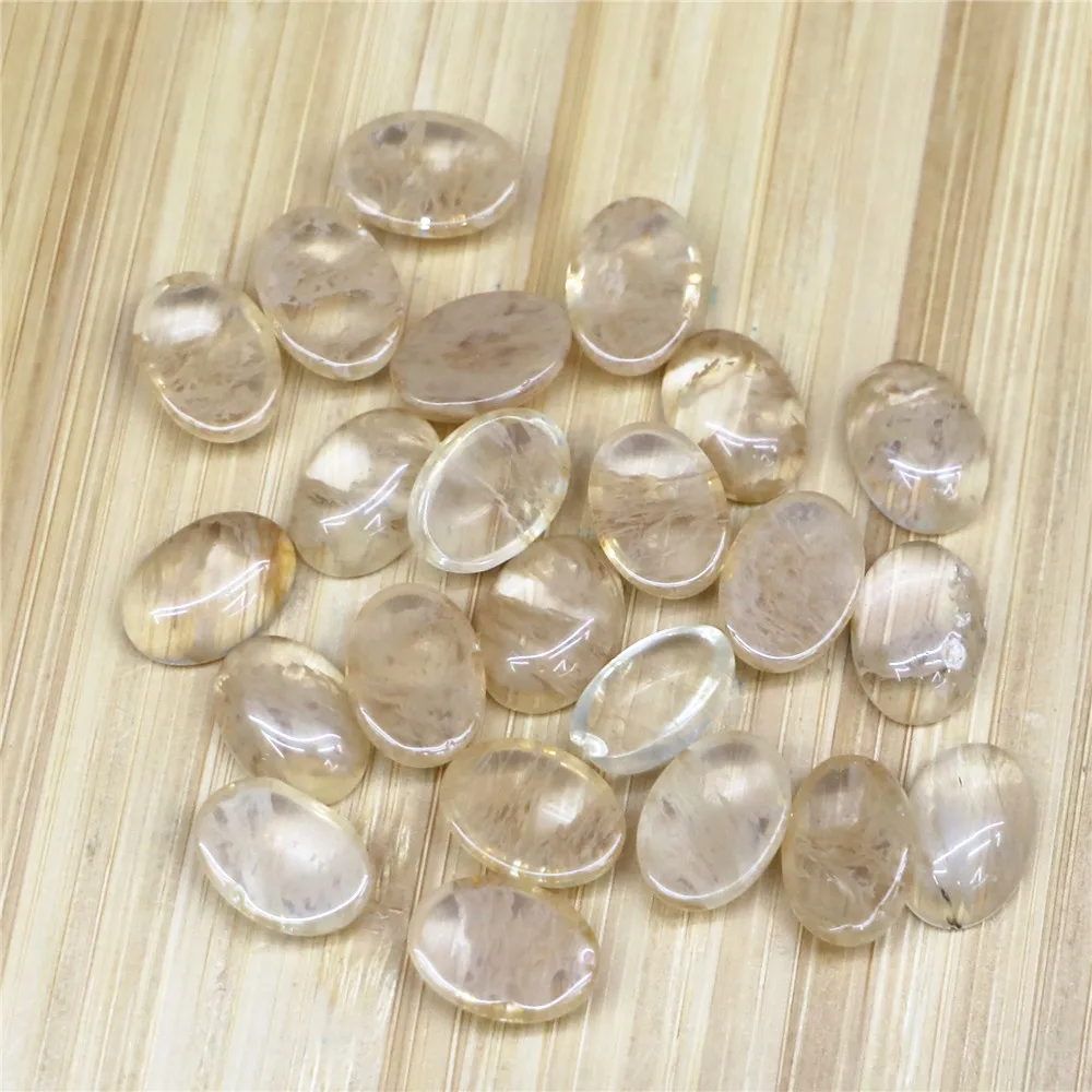 

Wholesale 30pcs 10x14mm Natural Volcano Cherry Quartz Gem Stones Oval Cabochon CAB No Drill Hole Jewelry Making