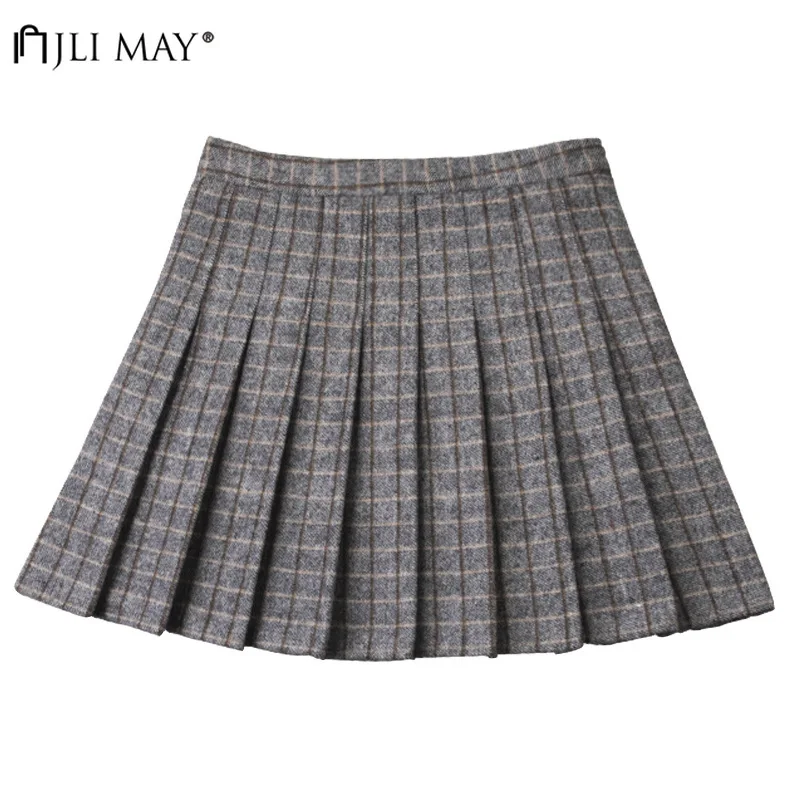 JLI MAY High Waist Skirt Autumn Winter Solid Empire Plaid Pleated Wool Short Skirt Women Plus Size Preppy Style
JLI MAY High Waist Skirt Autumn Winter Solid Empire Plaid Pleated Wool Short Skirt Women Plus Size Preppy Style