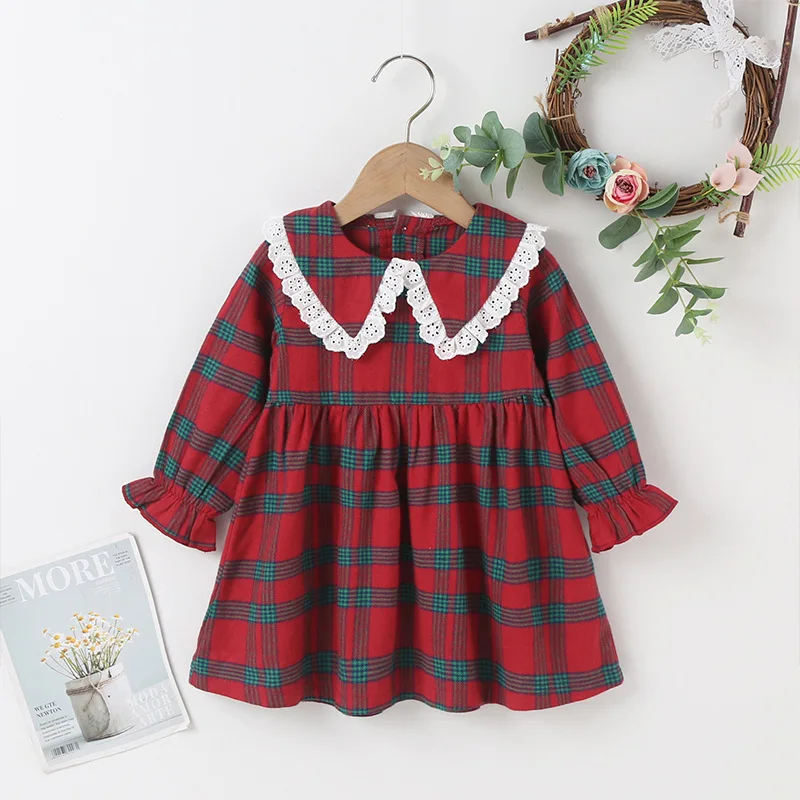 Autumn Winter 2021 New Girls Dress Long Sleeve Lace Peter Pan Collar Red Plaid Cute Sweet Baby Vestidos 18M-6T
Autumn Winter 2021 New Girls Dress Long Sleeve Lace Peter Pan Collar Red Plaid Cute Sweet Baby Vestidos 18M-6T