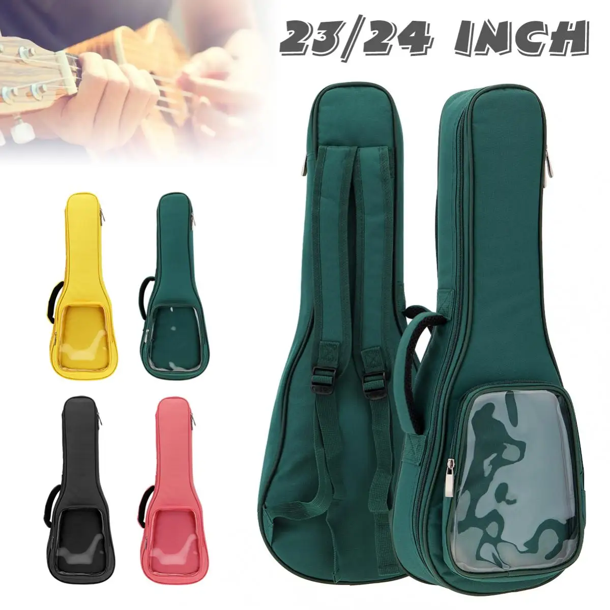 23 / 24 Inch Ukulele Bag Adjustable dual shoulder straps Gig Bag Case 10mm Sponge Soft Mini Ukulele Guitar Backpack with Pocket
23 / 24 Inch Ukulele Bag Adjustable dual shoulder straps Gig Bag Case 10mm Sponge Soft Mini Ukulele Guitar Backpack with Pocket