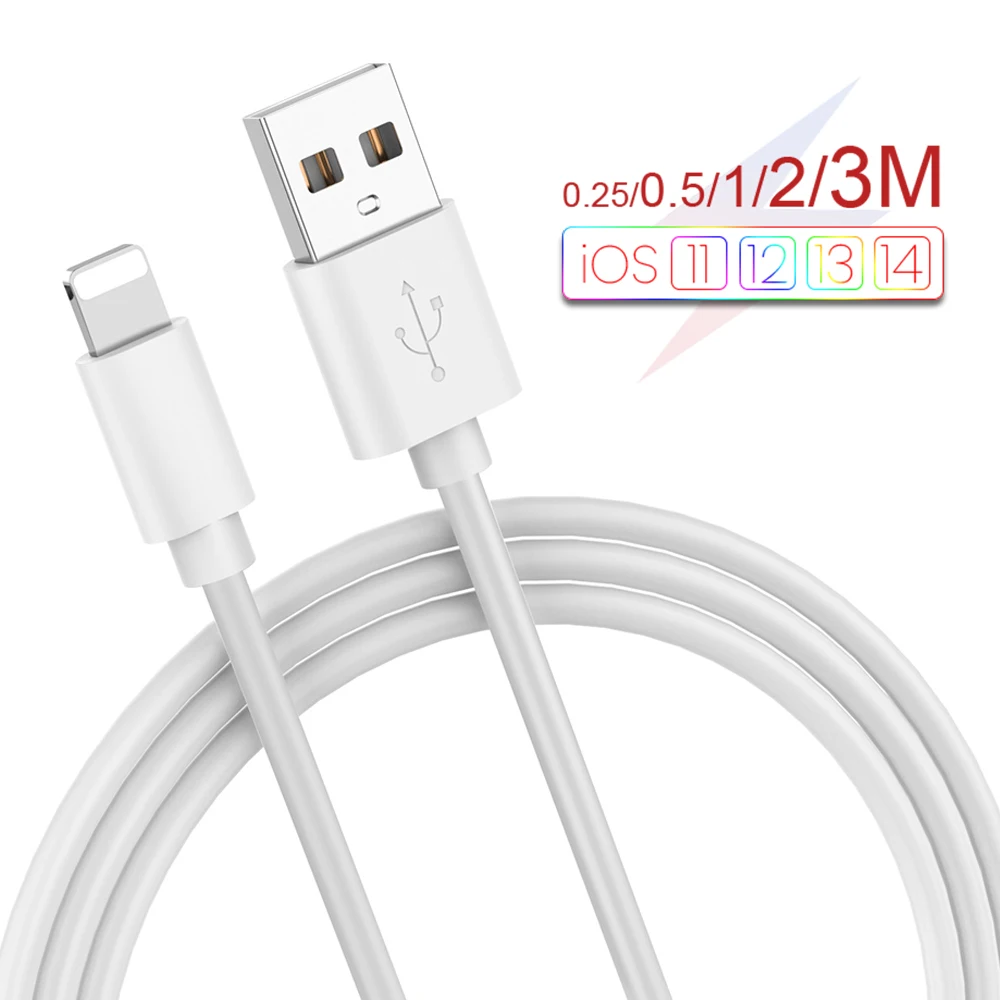2A быстрой зарядки USB кабель для передачи данных iPhone 12 11 XS Max XR X 8 7 6 6S 5S шнур Quick Charge