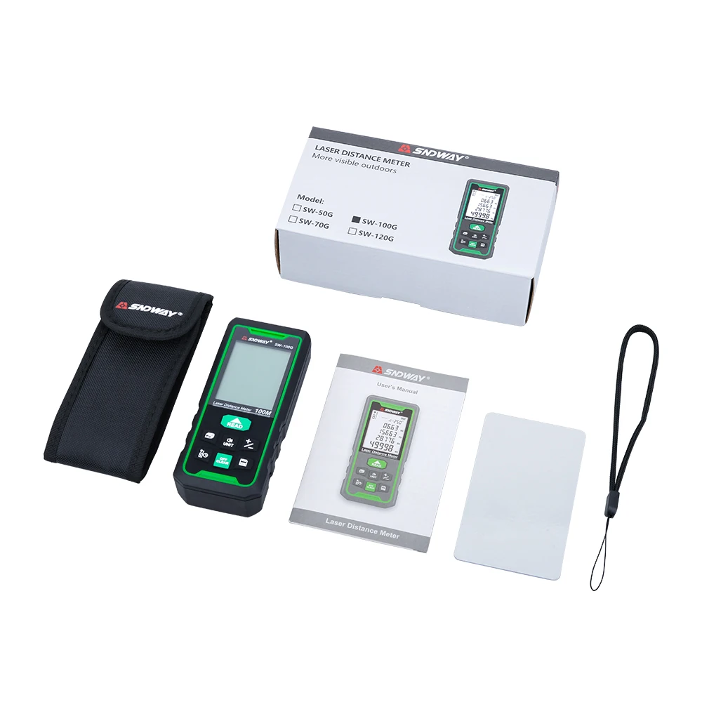SNDWAY Laser Distance Meter Electronic Roulette Laser Digital Tape Rangefinder Trena Metro Laser Range Finder Measuring Tape
SNDWAY Laser Distance Meter Electronic Roulette Laser Digital Tape Rangefinder Trena Metro Laser Range Finder Measuring Tape